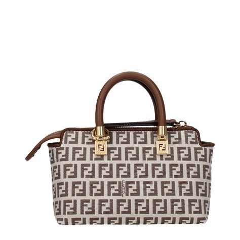 Fendi Handbags Women Fabric Beige/Gianduja .